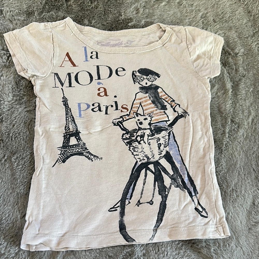Crewcuts Cream Short Sleeve Tee Artistic Design